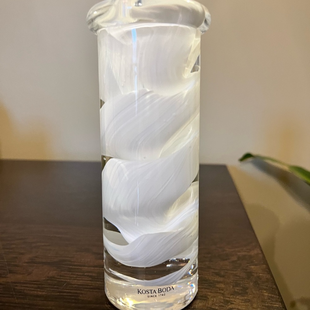 Kosta Boda Atoll Swirl Candlestick Holder Crystal Scandinavian - Picture 2 of 11